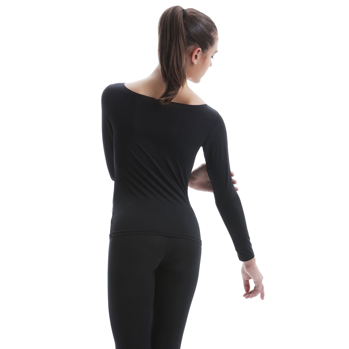 Maglie Lunghe Magliette Nere Scollate Microfibra Maglie Scollate