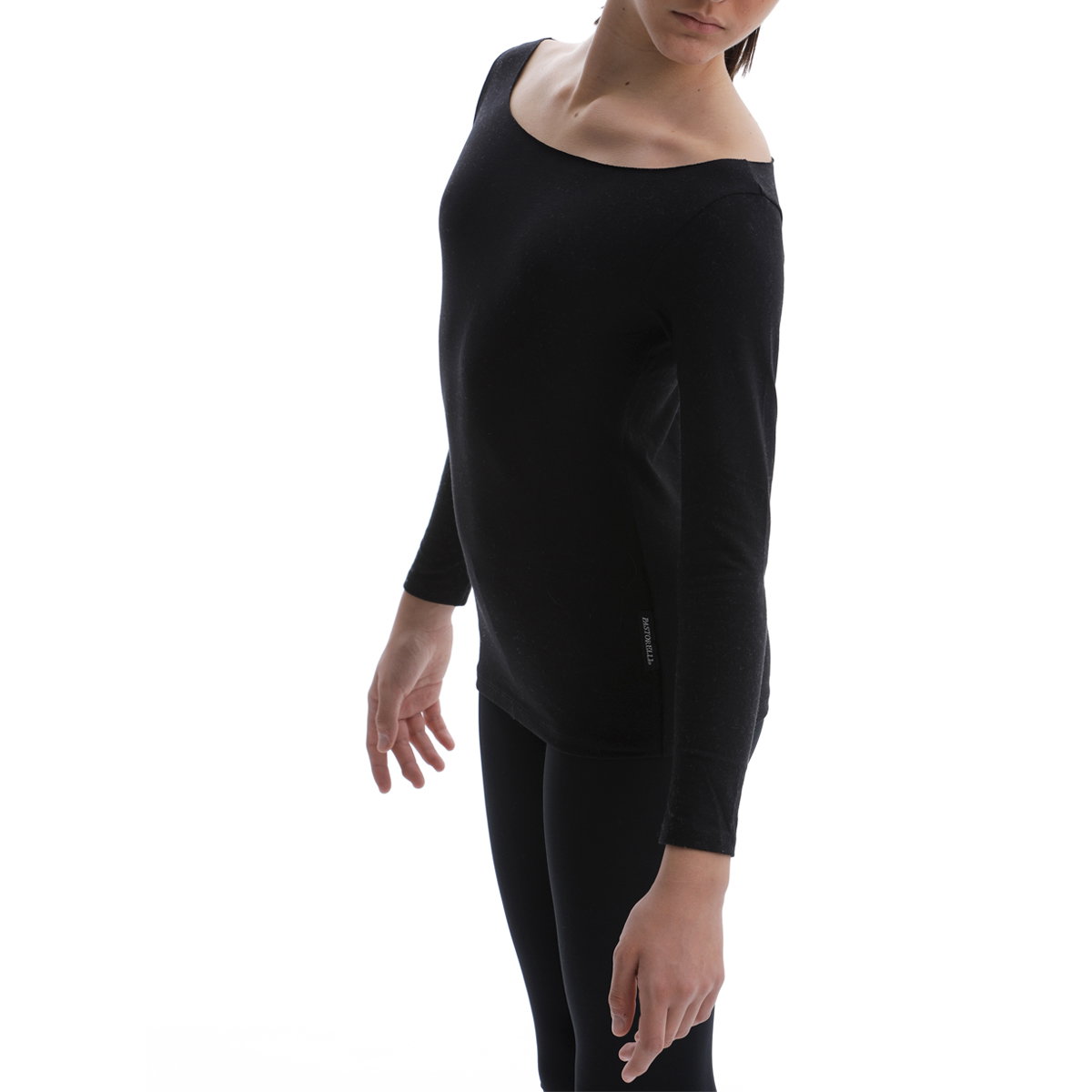 JADEA Maglia Cashmere Donna Manica Lunga, Scollo A Barca E Collo Alto, Nero, Taglia S (38-40)